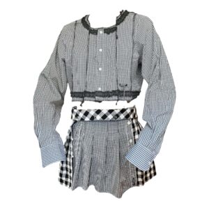 Pleated shirt skirt set (S/M)