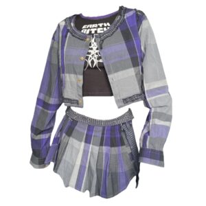 Pleated shirt skirt set (S/M)