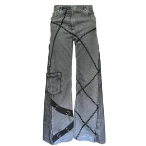 Grey laced high waisted jeans (EU40)