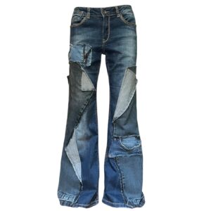 Patched denim flare jeans (W31)