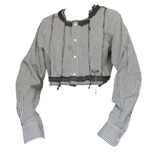 Grey gingham decor shirt (M/L)