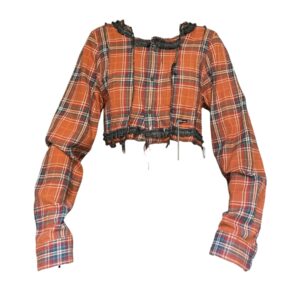 Orange plaid decor shirt (M)