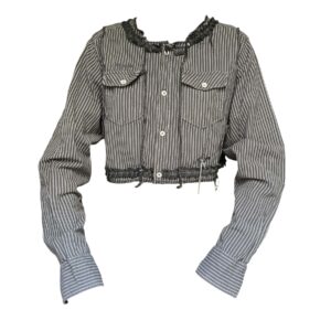 Grey stripe decor shirt (M/L)