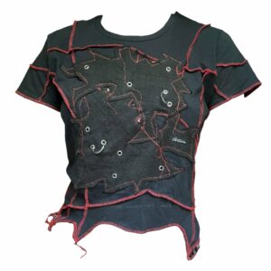 Black-red overlock patch tee (m)