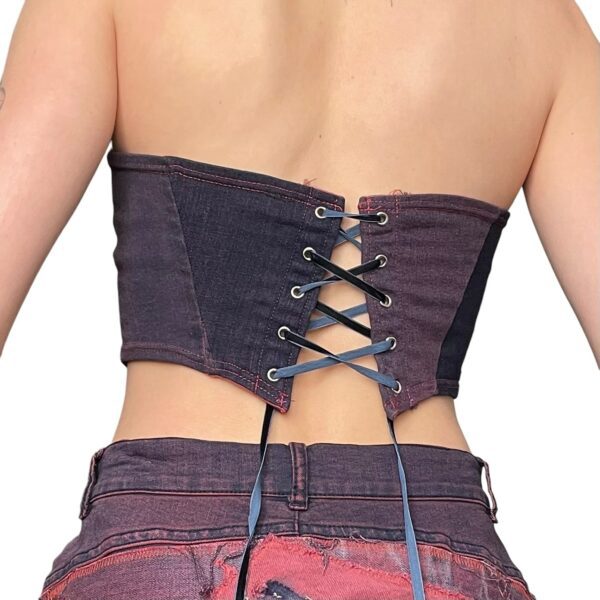 Purple toned denim corset (M) - Image 4