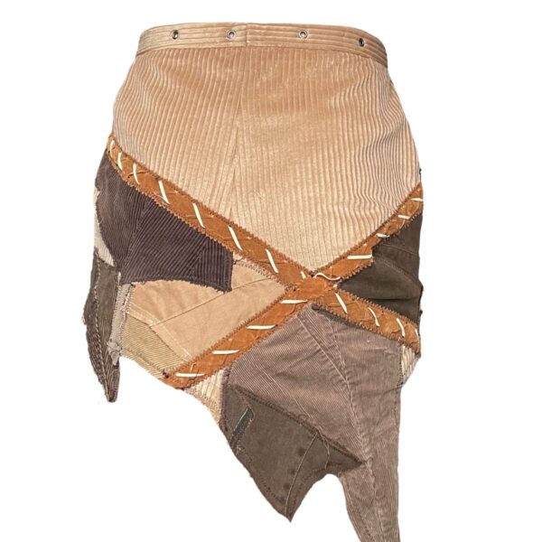 Brown western mini skirt (S)