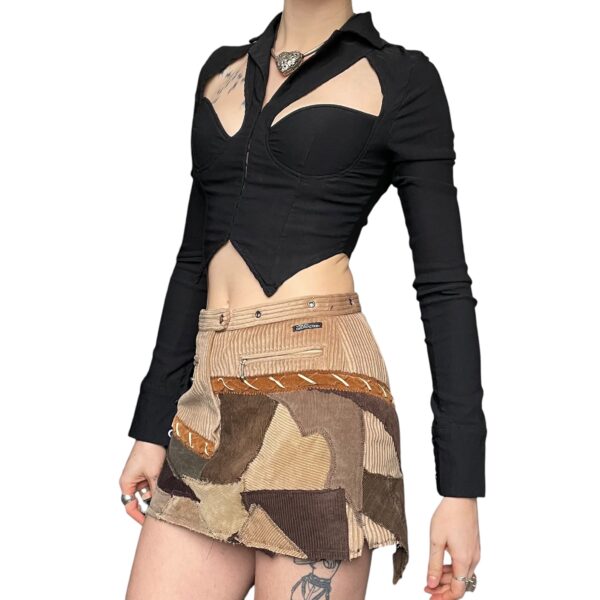 Brown western mini skirt (S) - Image 5