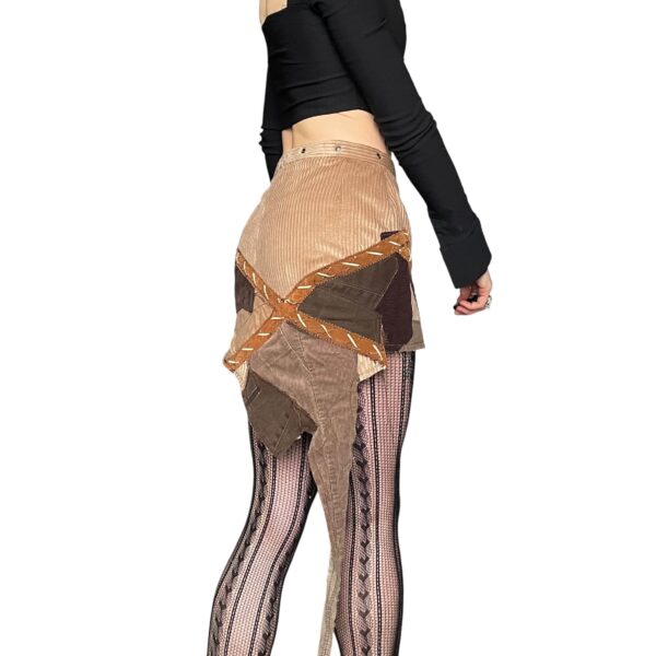 Brown western mini skirt (S) - Image 4