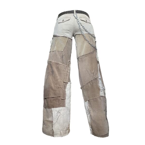 Beige patchwork jeans (XS) - Image 4