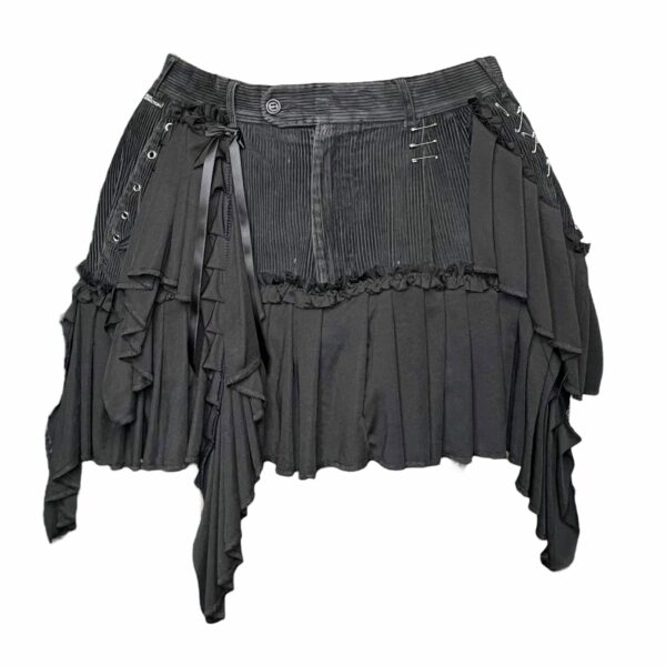 Black baby frill high waist mini skirt (XL)