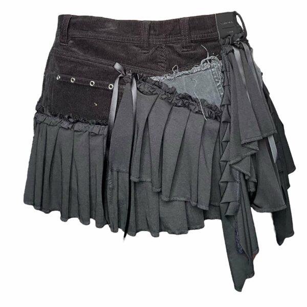 Black baby frill mini skirt (XL) - Image 2