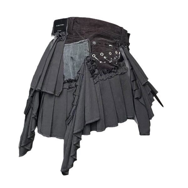 Black baby frill mini skirt (XL) - Image 3