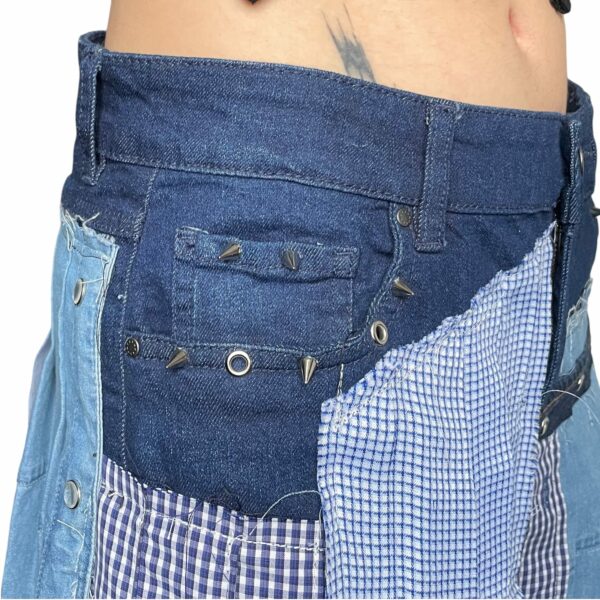 Blue pleated denim skirt (M) - Image 6