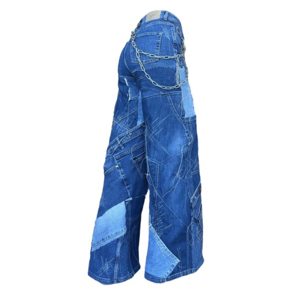 Blue patch jeans (XS) - Image 2