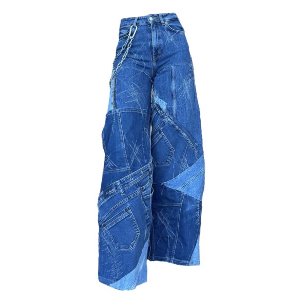 Blue patch jeans (XS) - Image 3