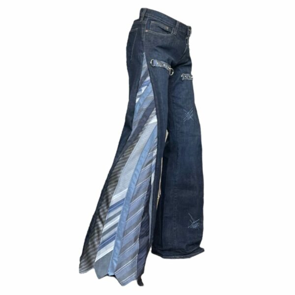 Blue tie chain flare denim jean - Image 5