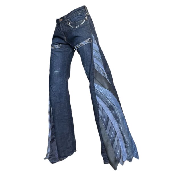 Blue tie chain flare denim jean - Image 3