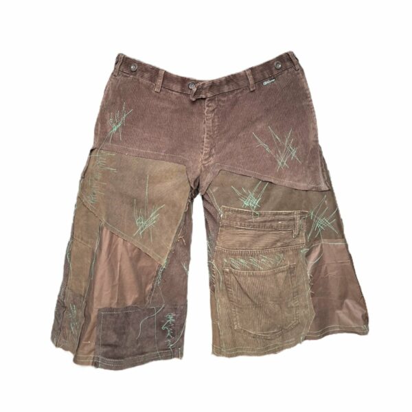 Brown-green patchwork shorts (XXL)