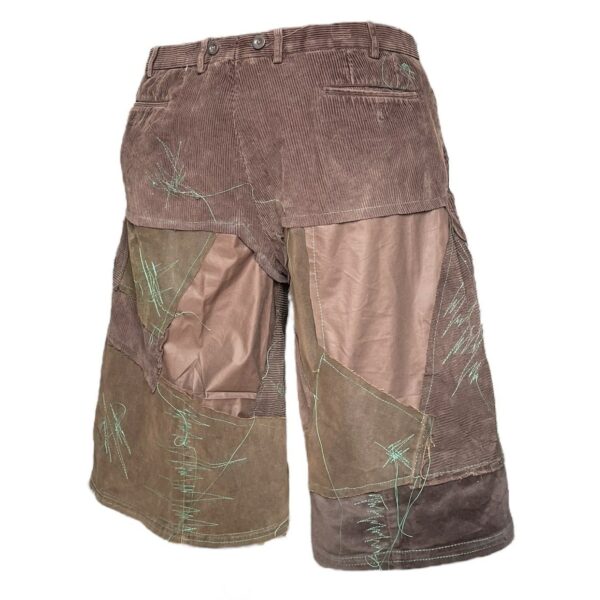 Brown-green patchwork shorts (XXL) - Image 3