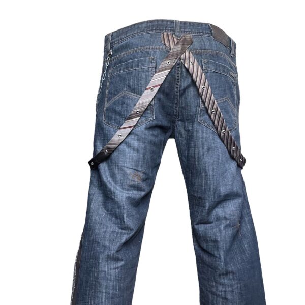 Brown tie strappy flare denim jean - Image 6