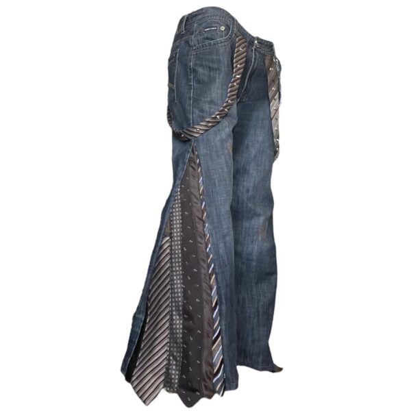 Brown tie strappy flare denim jean - Image 7