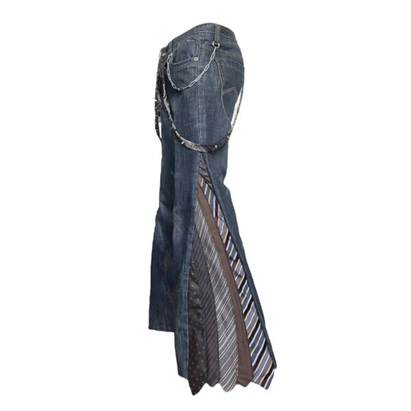 Brown tie strappy flare denim jean - Image 3