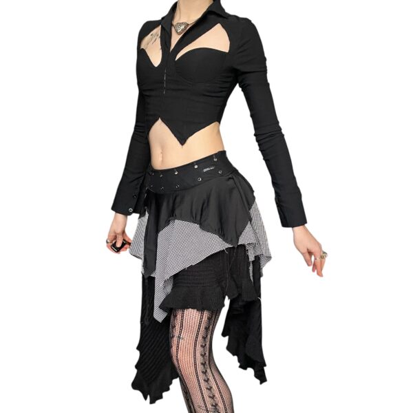 Fairy punk tiered skirt - Black (S) - Image 5