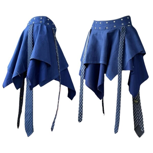 Fairy punk tiered skirt -blue tie (M) - Image 3