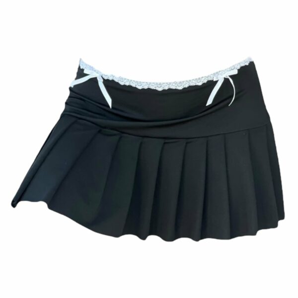 Black lace pleat skirt