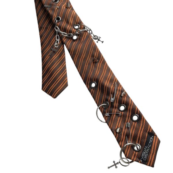 Studded punk tie - orange - Image 3