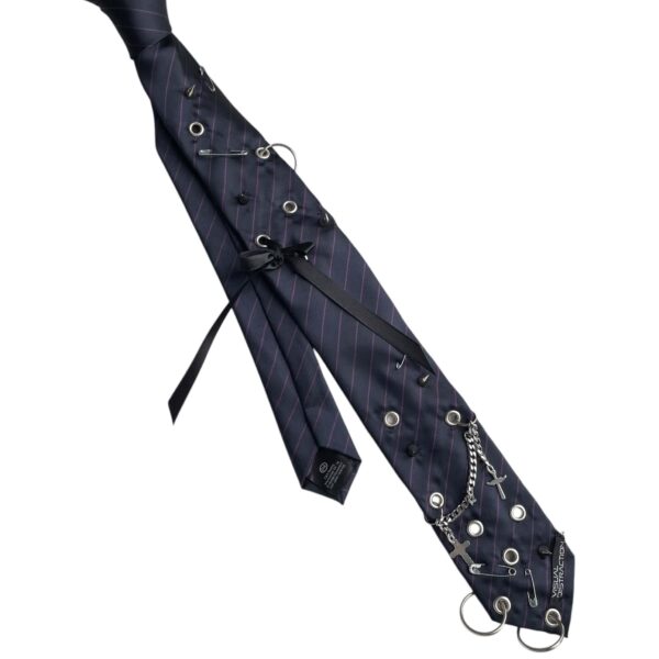 Studded punk tie - black purple - Image 3