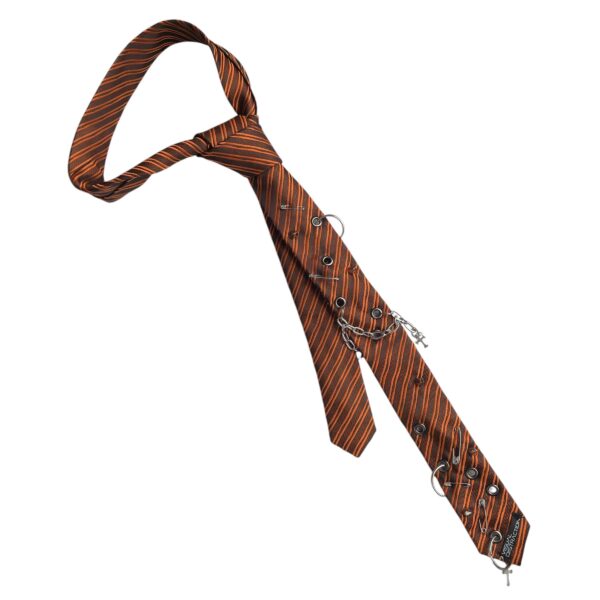 Studded punk tie - orange - Image 2