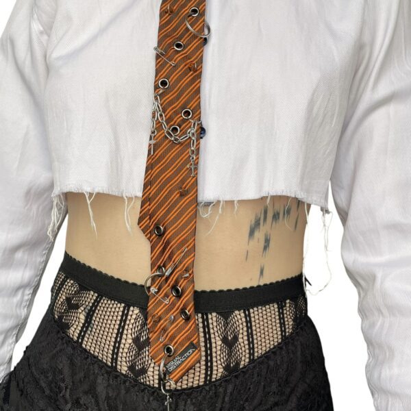 Studded punk tie - orange - Image 4