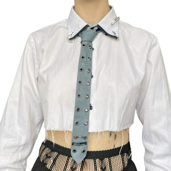 Studded punk tie - blue