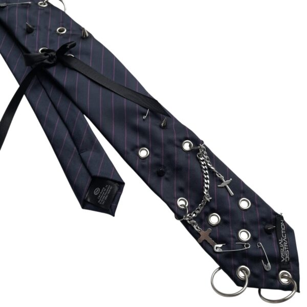 Studded punk tie - black purple - Image 4