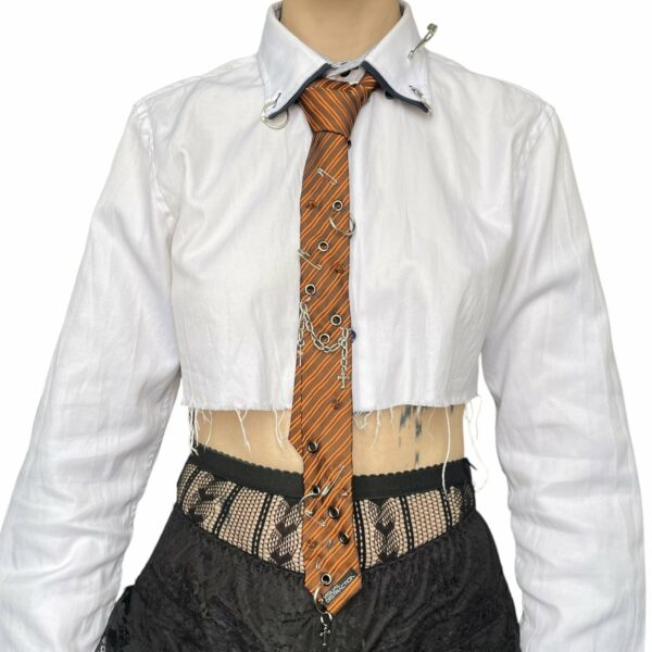 Studded punk tie - orange