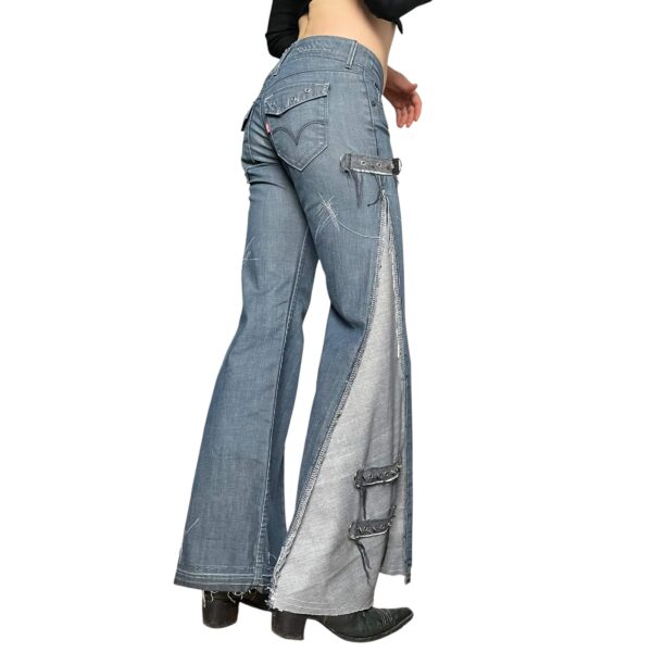 Dusty blue flare jeans (XS) - Image 6