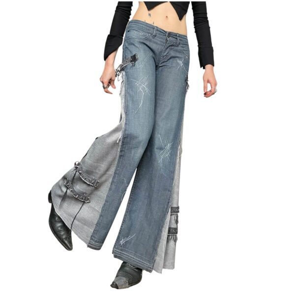 Dusty blue flare jeans (XS) - Image 2