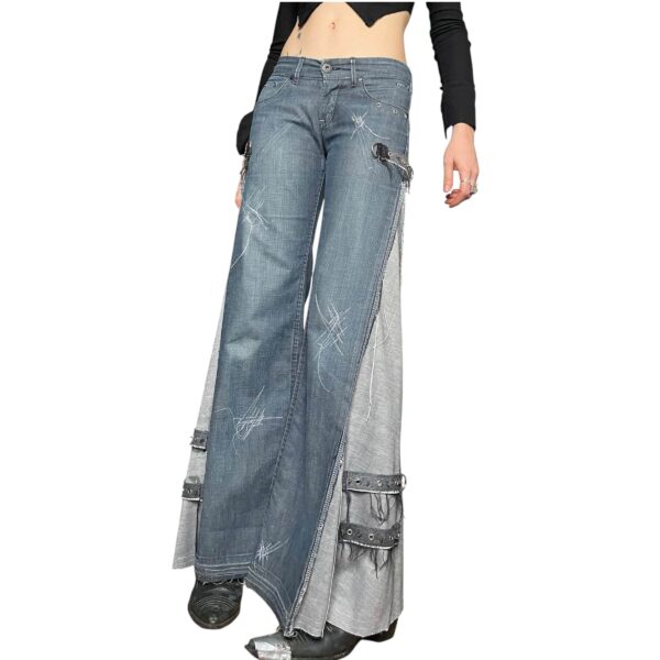 Dusty blue flare jeans (XS) - Image 4