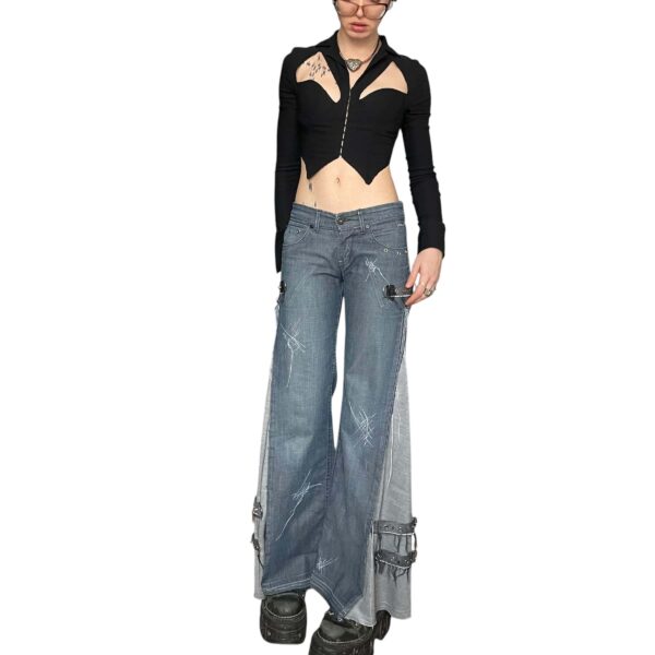 Dusty blue flare jeans (XS) - Image 7