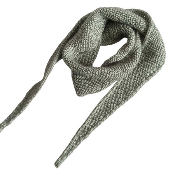 Hand knit skinny scarf - Mint