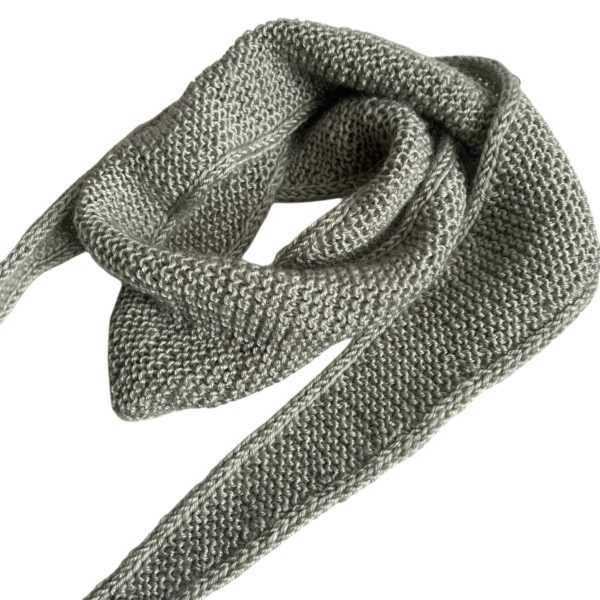 Hand knit skinny scarf - Mint - Image 3