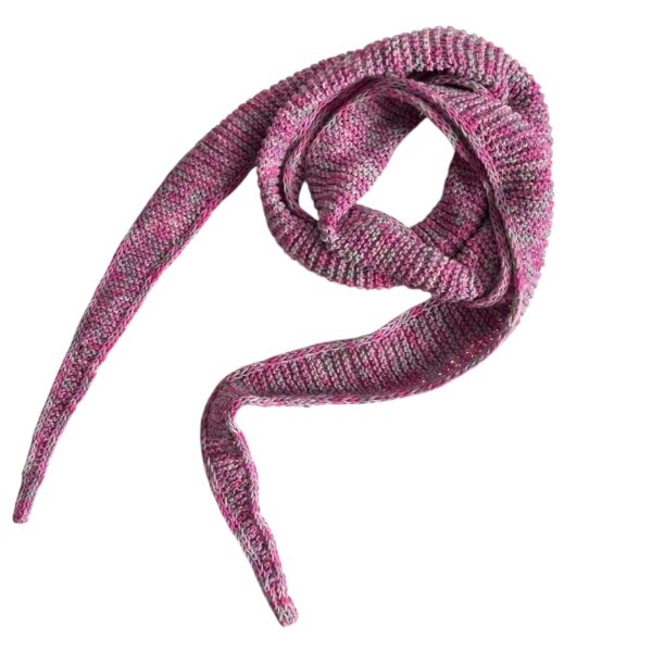 Hand knit skinny scarf - Pink