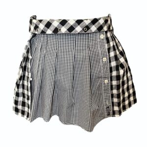 Pleated shirt skirt, black (S)
