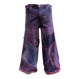 Patched rose baggy jeans (2XL/3XL)